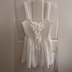 White mini dress NEW no tags size Large